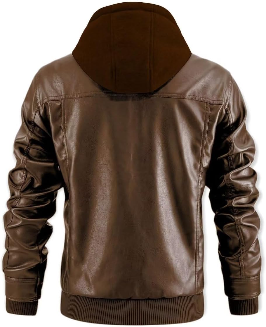Motorcycle Jacket with Removable Hood Waterproof Bomber Jackets