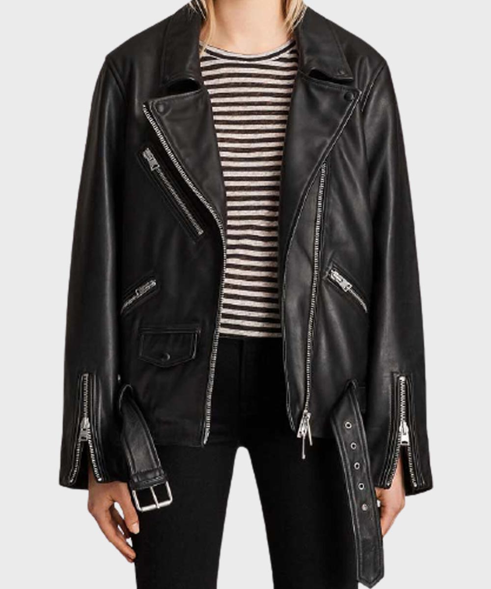 Women’s Black Motorcycle Leather Jacket