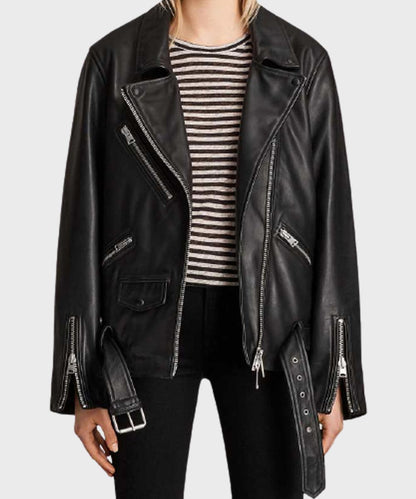 Women’s Black Motorcycle Leather Jacket