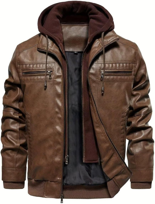 Motorcycle Jacket with Removable Hood Waterproof Bomber Jackets